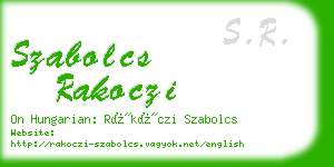 szabolcs rakoczi business card